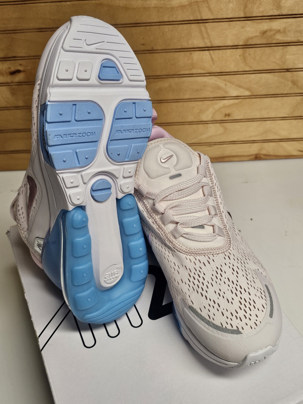 Nike Air Max 270 Women's Running Shoe - Light Pink/Blue New Size 7 - Picture 6 of 12